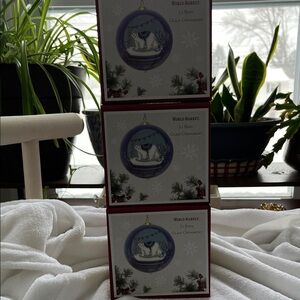 Cost Plus World Market Le Bien Glass Ornament - Blue and White